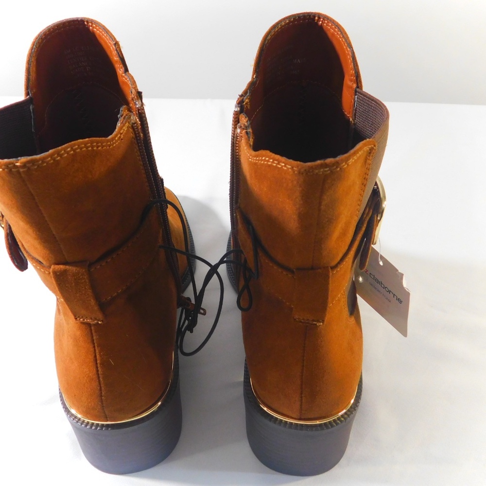 Liz Claiborne Brown Suede Buckle Ankle Boots – Size 8M - Picture 9 of 13